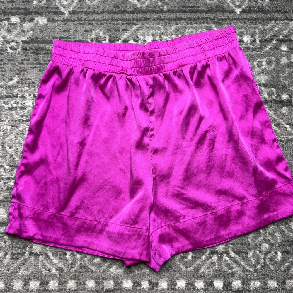 WAY Wonderful And Young Women's Silk Pajama Shorts Small Magenta Hot Pink
